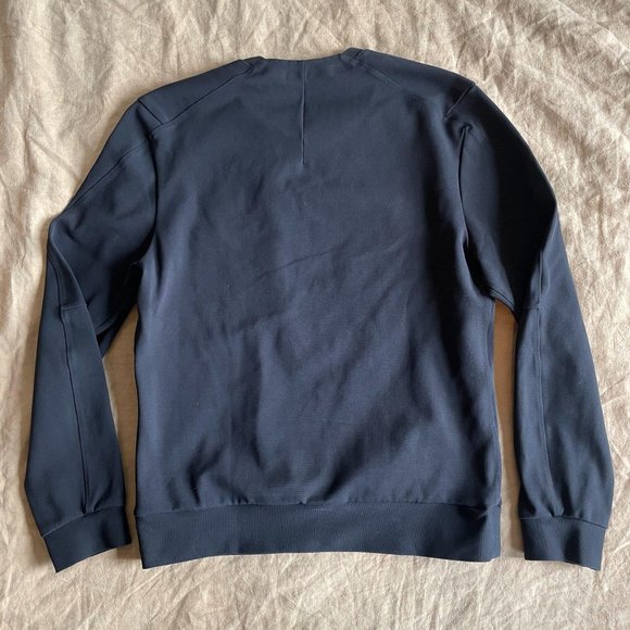 Lululemon Sojourn Long Sleeve Crew Neck Sweater Warpstreme, Men Size S, Black - Picture 2 of 8